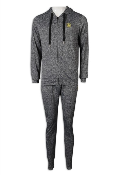 WTV171 Sports Suit Men's Coat Pants with Hat Thick Hat Rope Rubber Band Sports Pants Special Store front view
